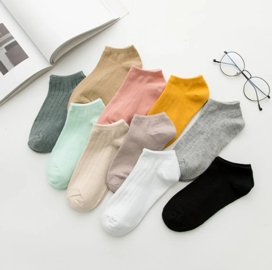 Весенне-осенние цветные хлопковые чулки 8 видов цветов женские носки-башмачки женские носки ярких цветов