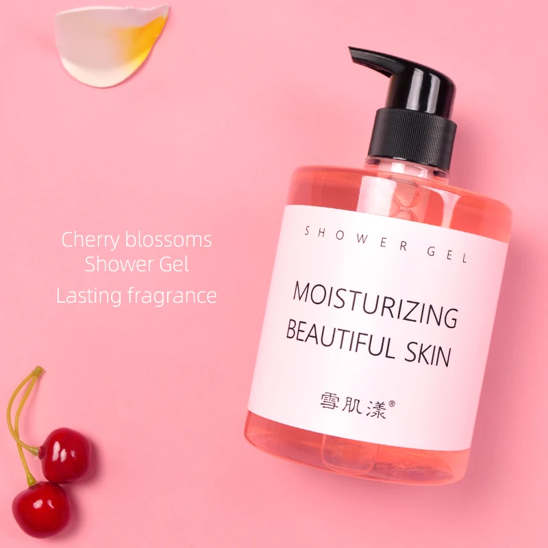 Индивидуальный индивидуальный гель для душа OEM с ингредиентами из цветков вишни. Стойкий аромат увлажняет кожу