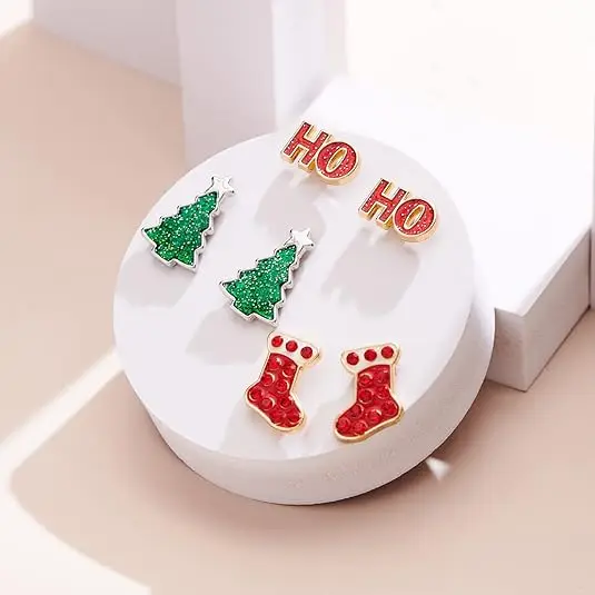 LILIE & WHITE модные серьги для рождественской елки красные носки набор украшений рождественских