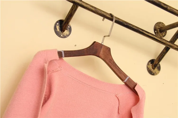 Clothing Store Solid Wood Hanger Silicone Non slip Cover Plastic Hanger Protection Transparent Shoulder Non slip Stick