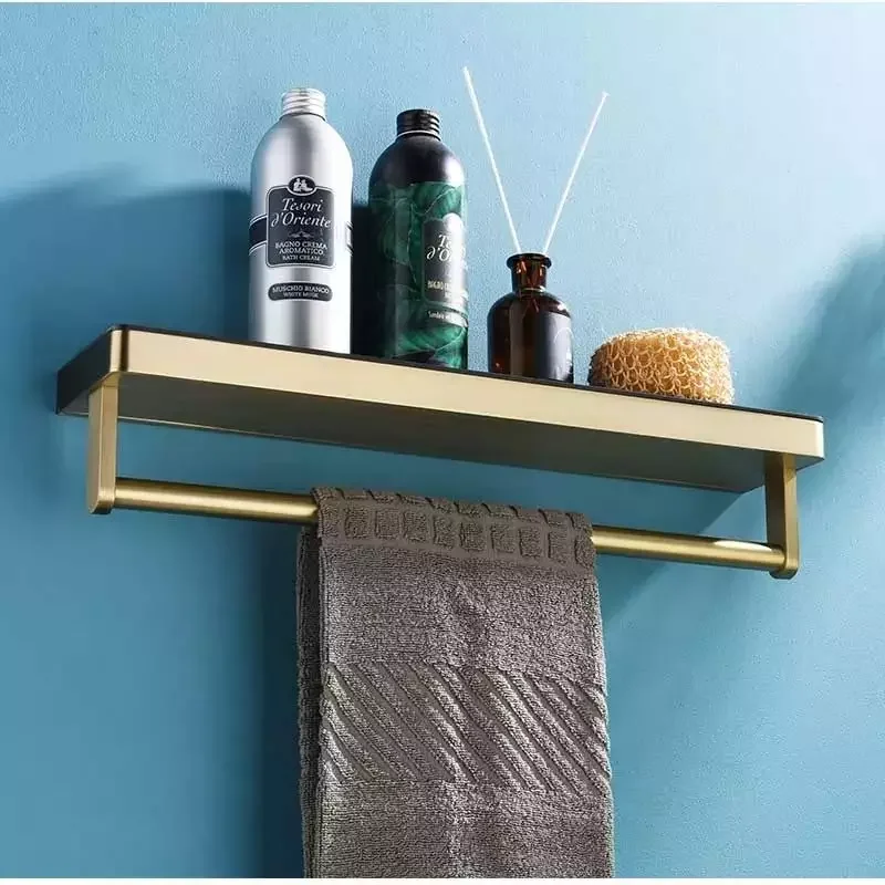 AMAXO Gold Black Marble Countertop Stainless Steel Towel Racks Authentic Quality Rail Towel Bar