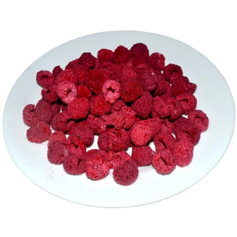 Organic Freeze-Dried Raspberry Snack GMO-Free Whole and diced FD fruits in Powder form preserved with Natural Syrup