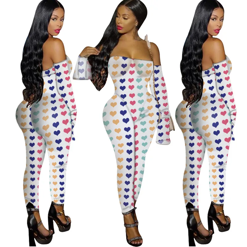 
Jumpsuit female foreign trade casual printing leopard print sexy plus size nightclub outfit 