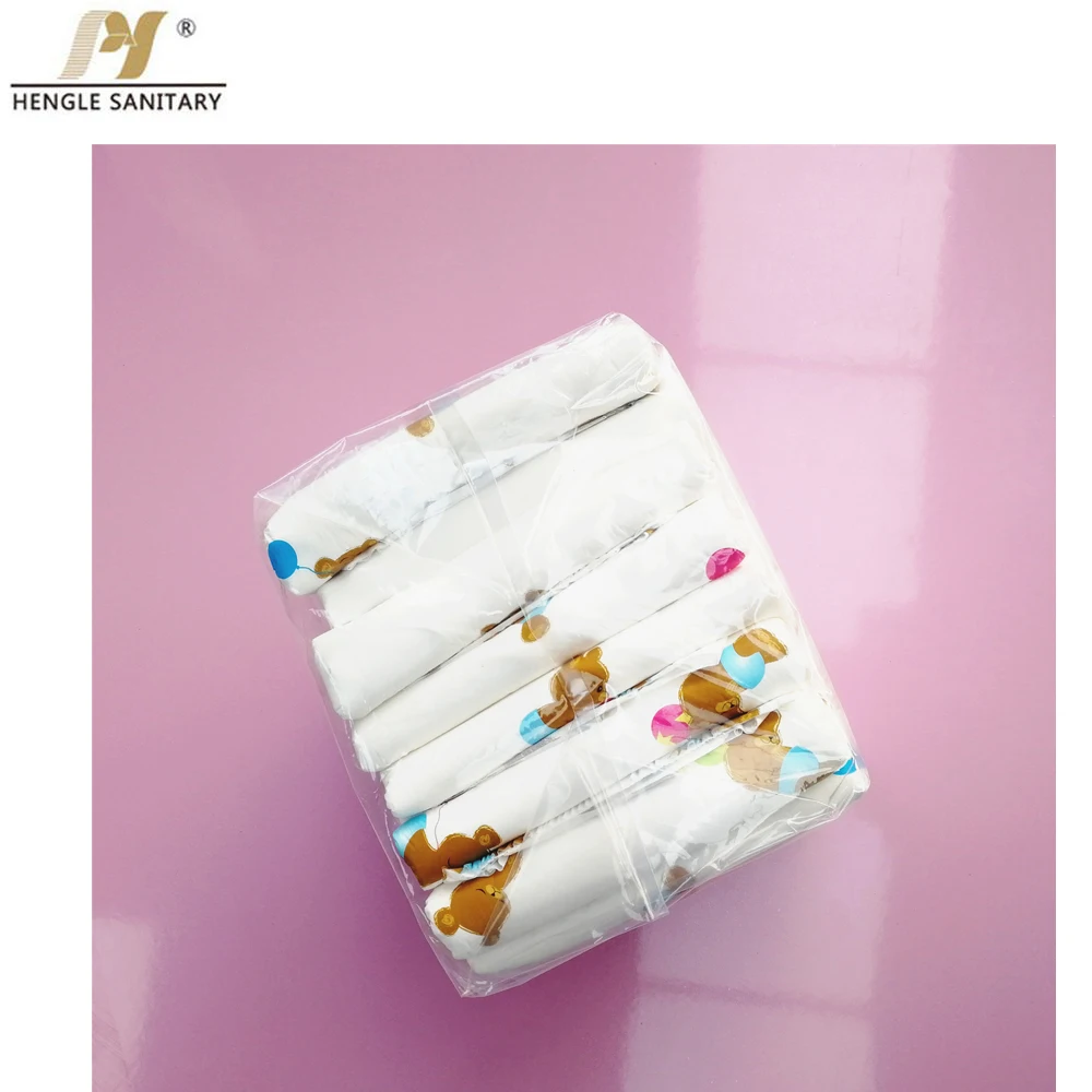 Wholesale customized disposable elderly incontinence diapers cartoon printed super thick adult diapers