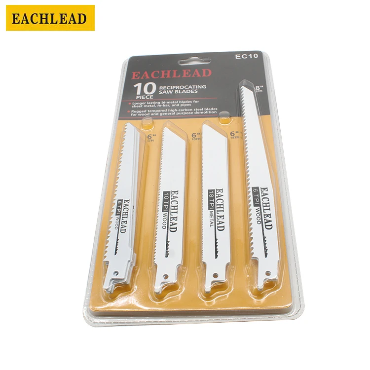 Electric Saw accessories Reciprocating saw blades 10pcs MIX double blister card packing set 2pcs 8In 8pcs 6In