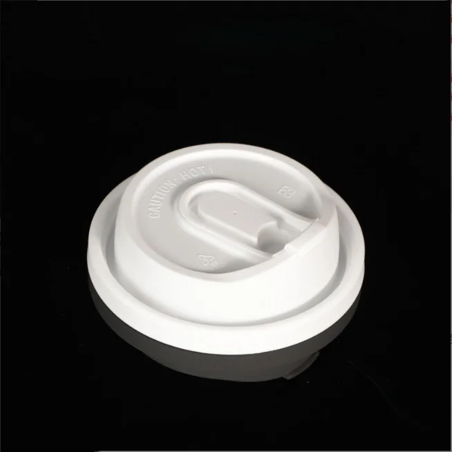 Custom All-Black White Disposable 8oz 12oz 16oz 20oz Hot Drink  U Shaped Packaging PET/ PS/ PP /PLA Plastic Lid For Coffee Cups