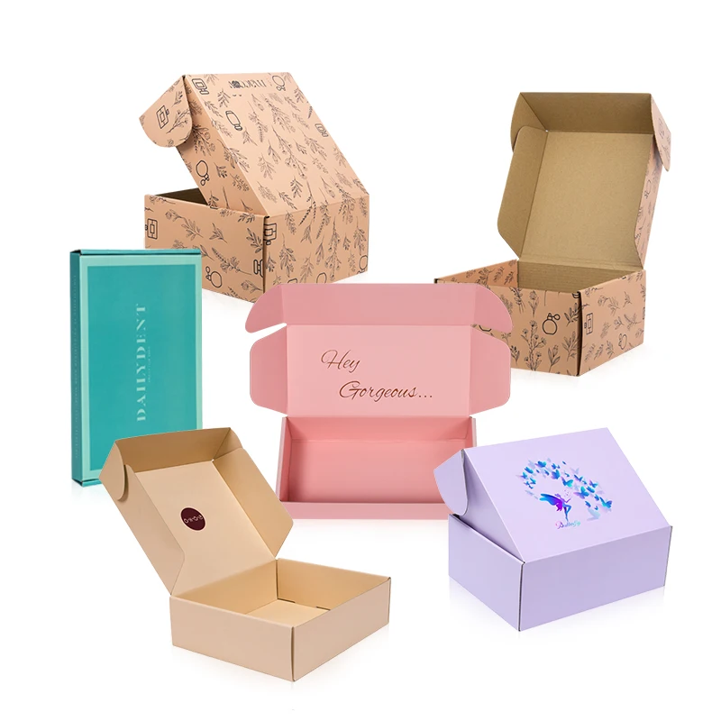 Изготовитель на заказ цветной печатный картонный почтовый ящик бесплатный дизайн гофрированные грузовые коробки с логотипом упаковки одежды