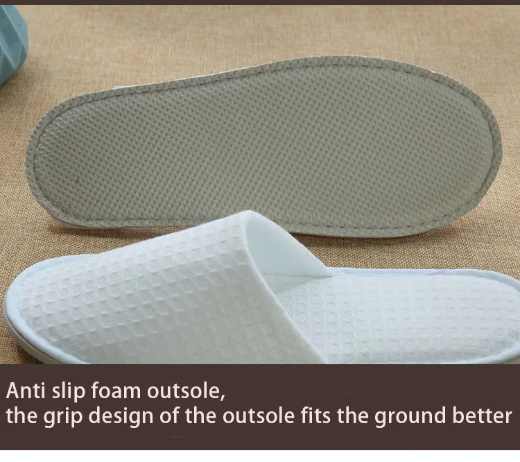 Amazon Hot Sale Wholesale Hotel Waffle Slippers Disposable No Logo Eco Custom Womens Men Bedroom Indoor Spa Slipper For Hotels