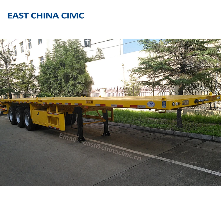 3 Axles 40ft Container Flatbed Trailer 30Tons Truck Semi Trailer For 20ft 53ft Containers With Twist Locks