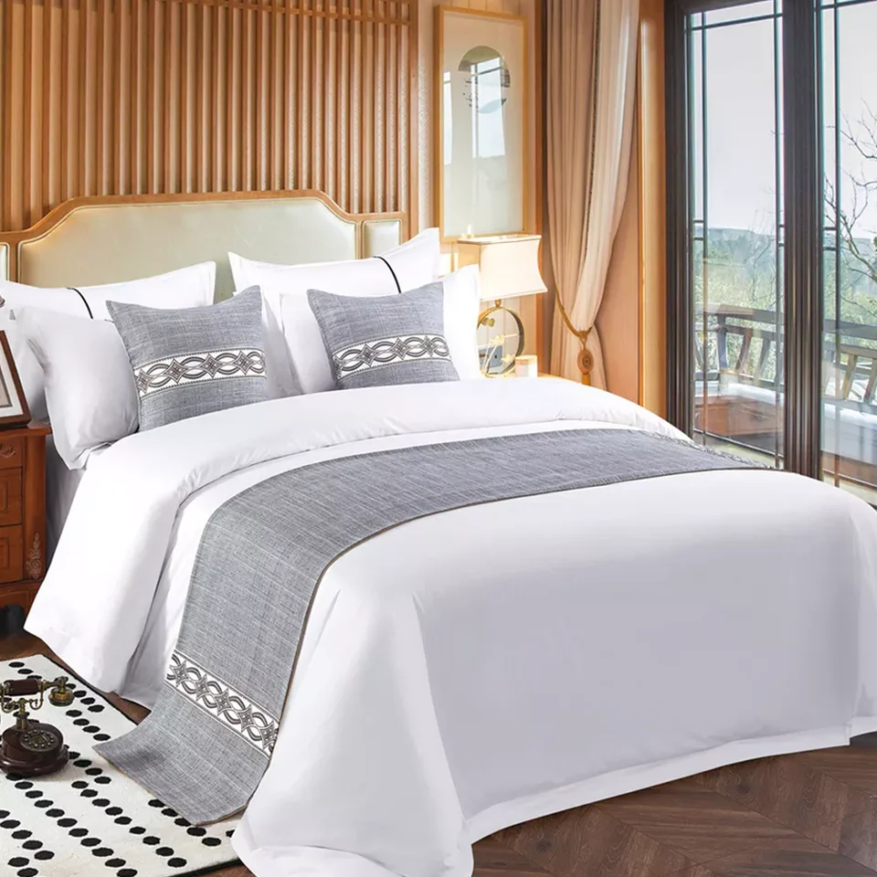 High Quality Comfortable Neat Breathable 100% Cotton Bed Sheets Hotel Bedding Set