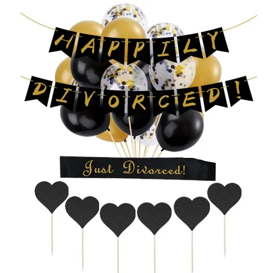 Happily Divorced Banner Divorced Party Decorations Divorce Theme Decor
