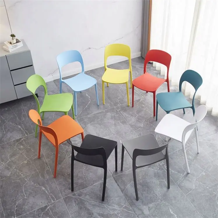 Stackable full Plastic Chair Free Sample Colored Pp Modern dining chair for sale
