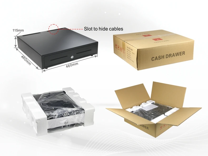 Metal Pos Cash Drawer Cash Register Drawer For Pos Systems Money Tray 460