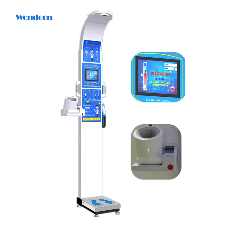 
Coin Operated Digital Big Touch Screen Omron Blood Pressure Meter Body Fass Weight Test Weighting Scale 