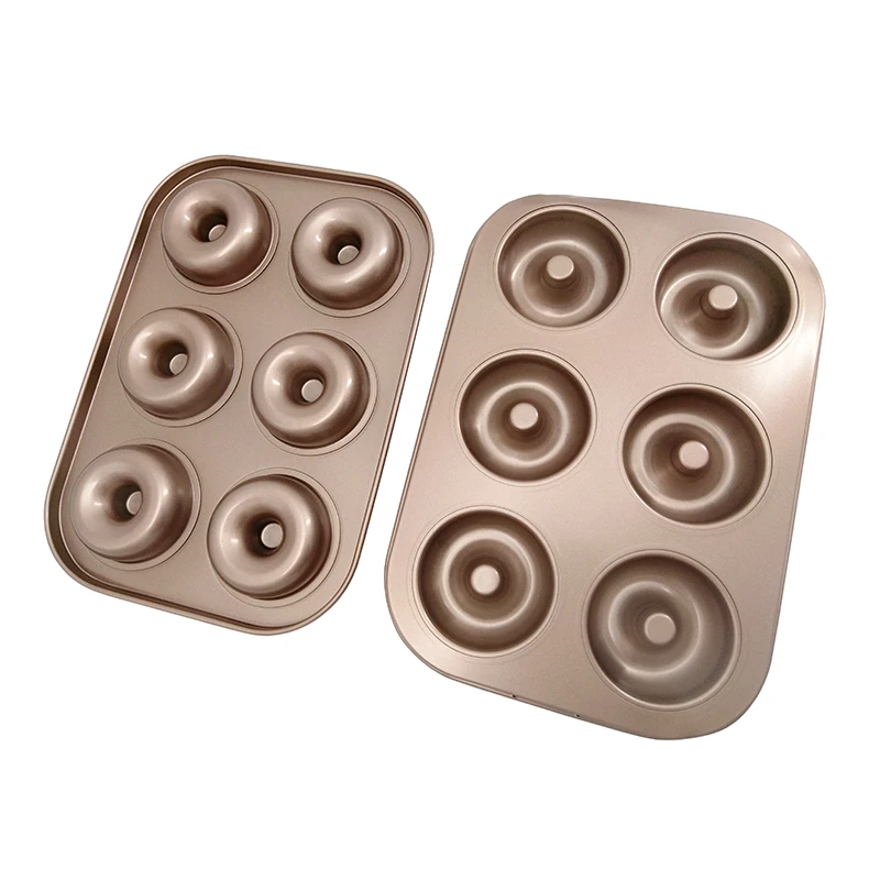 Food grade nonstick carbon steel 6/18 molds mini Madeleine classic muffin pan donut pan with gold coating