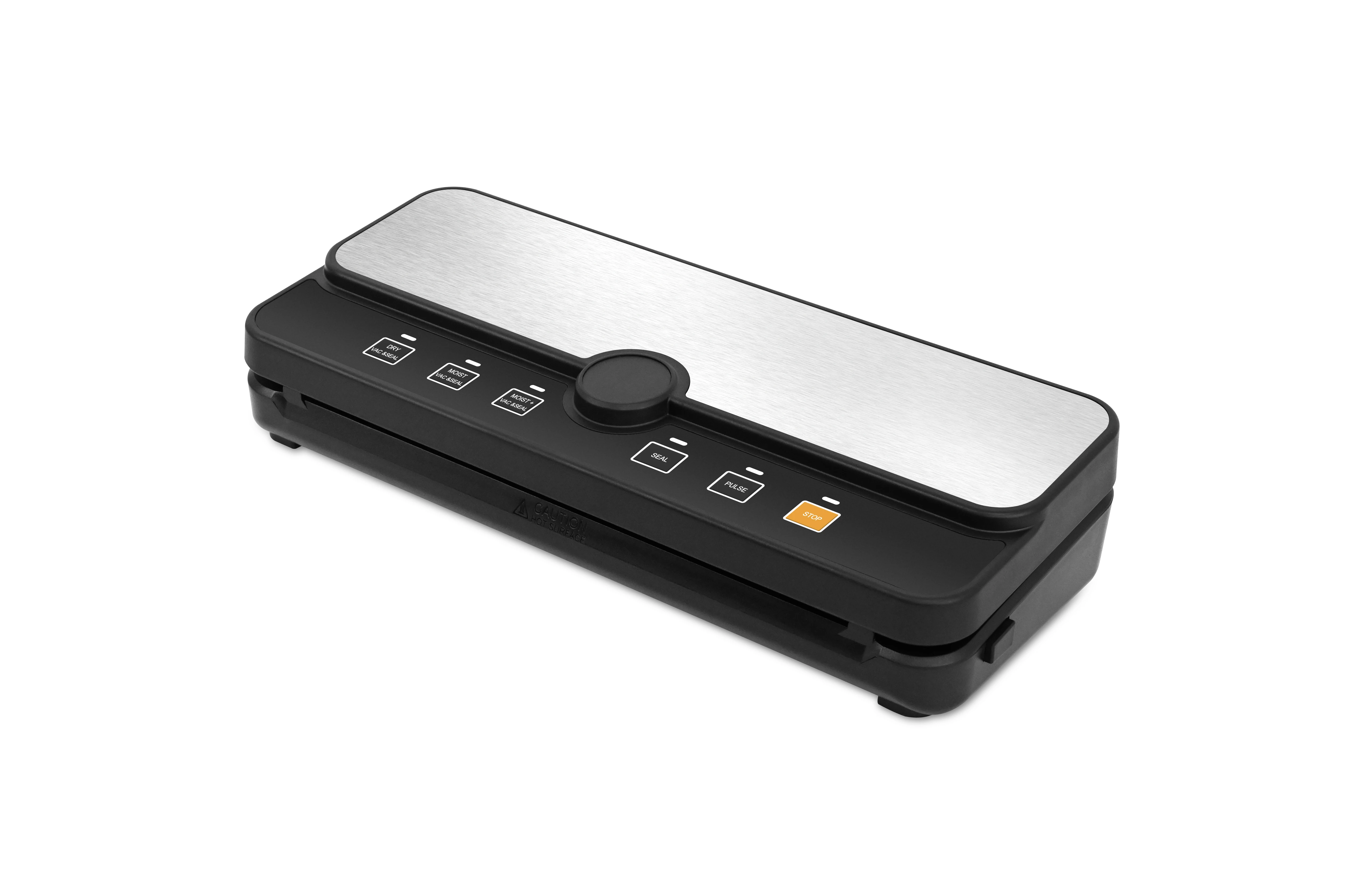 Roll Holder & Built In Bag Cutter Waterproof Stainless Steel Panel with LCD display Electric Household Fresh Food Vacuum Sealer