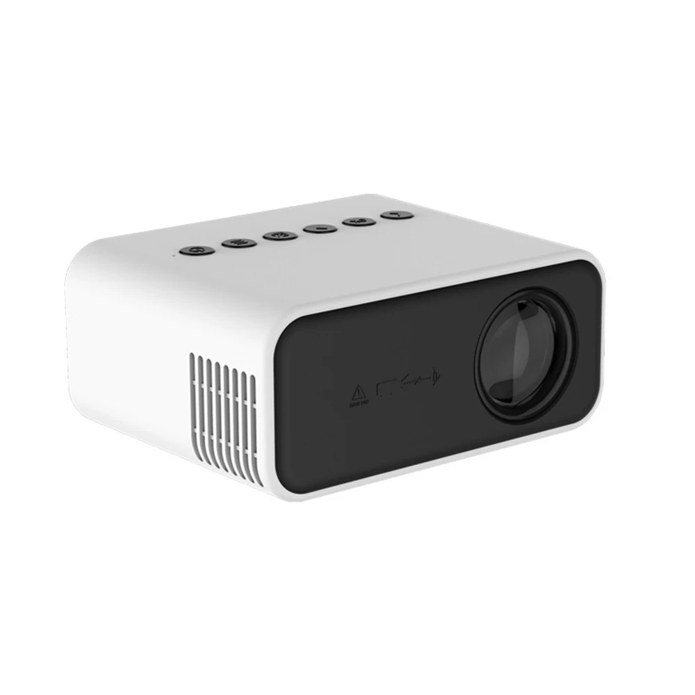 White New YT500 Home Mini Projector Home Portable LED Mobile Projector Wireless and Wired Same Screen Phone