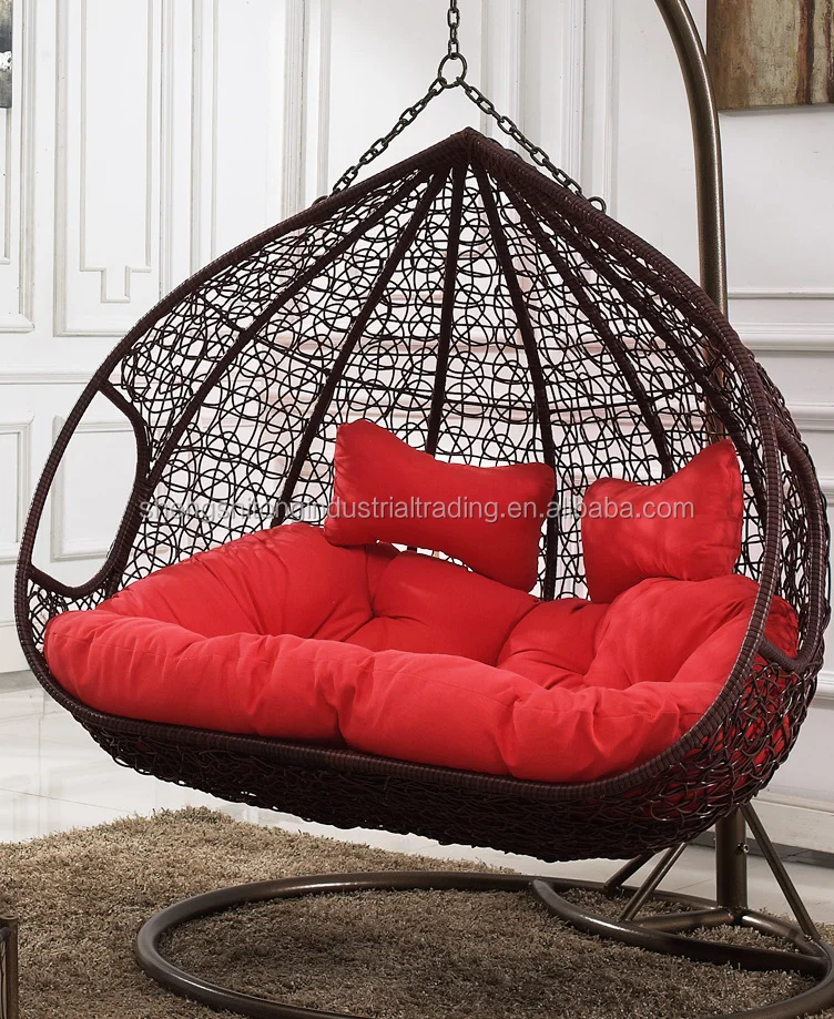 
Home hand-woven double seat Basket Hanging Chair Rattan Swing Chair Indoor Wicker Rocking Chairs 