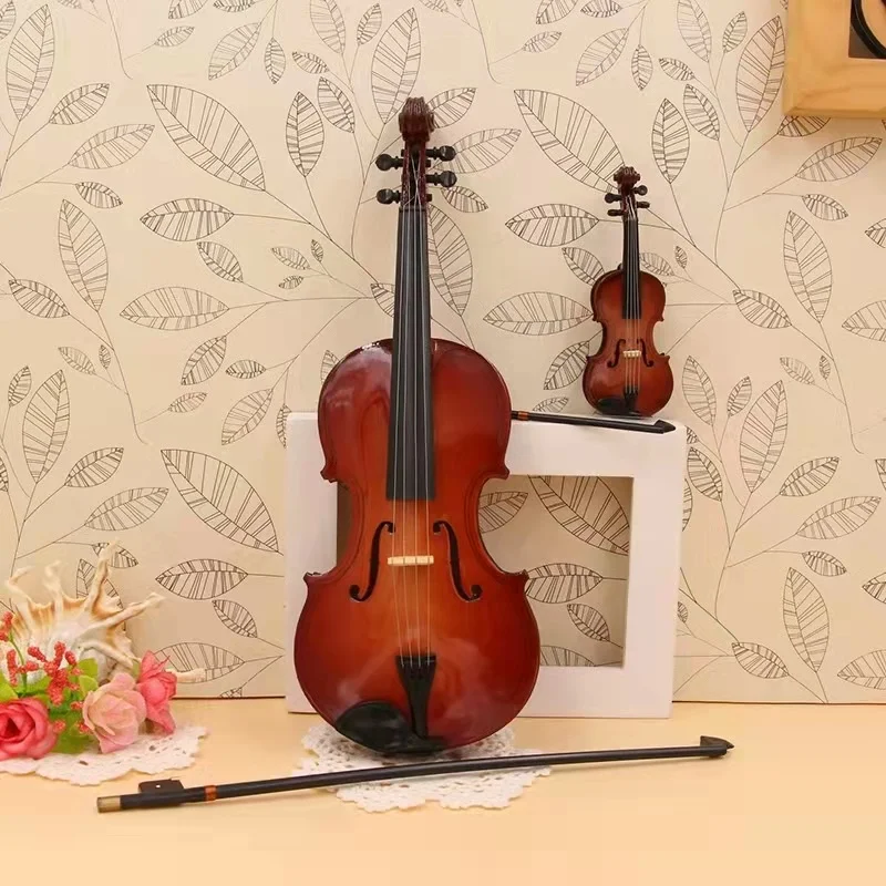 Professional Mini musical instrument model wooden violin model for friends birthday gift