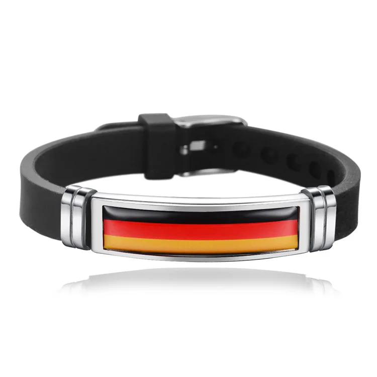 custom Top 24 teams Italy Spain Portugal England flag wristband ,national countries flag silicone rubber bracelet