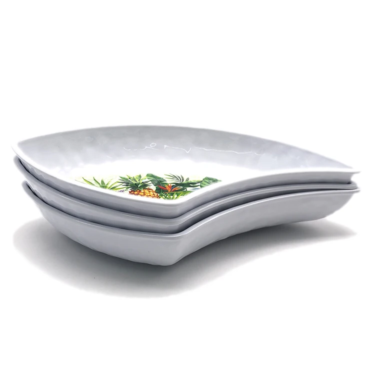 Graceful condiment dish 13 inch compartment plate Appetizer Serving Platter Assorted Snack Dish plastic Serving Tray Dip Bowl