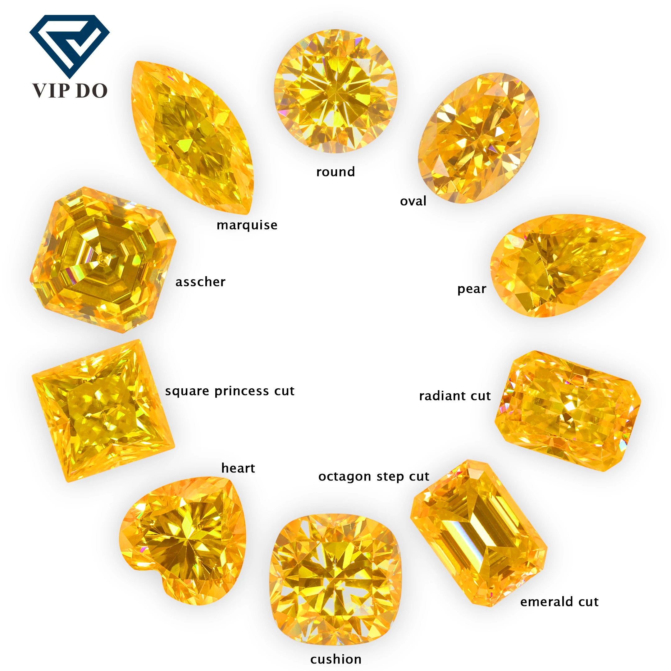 3*5-8*10 мм Сияющий огранки золотисто-желтый Свободный Муассанит Алмазный граненый Яркий желтый цвет драгоценные камни для ювелирных изделий