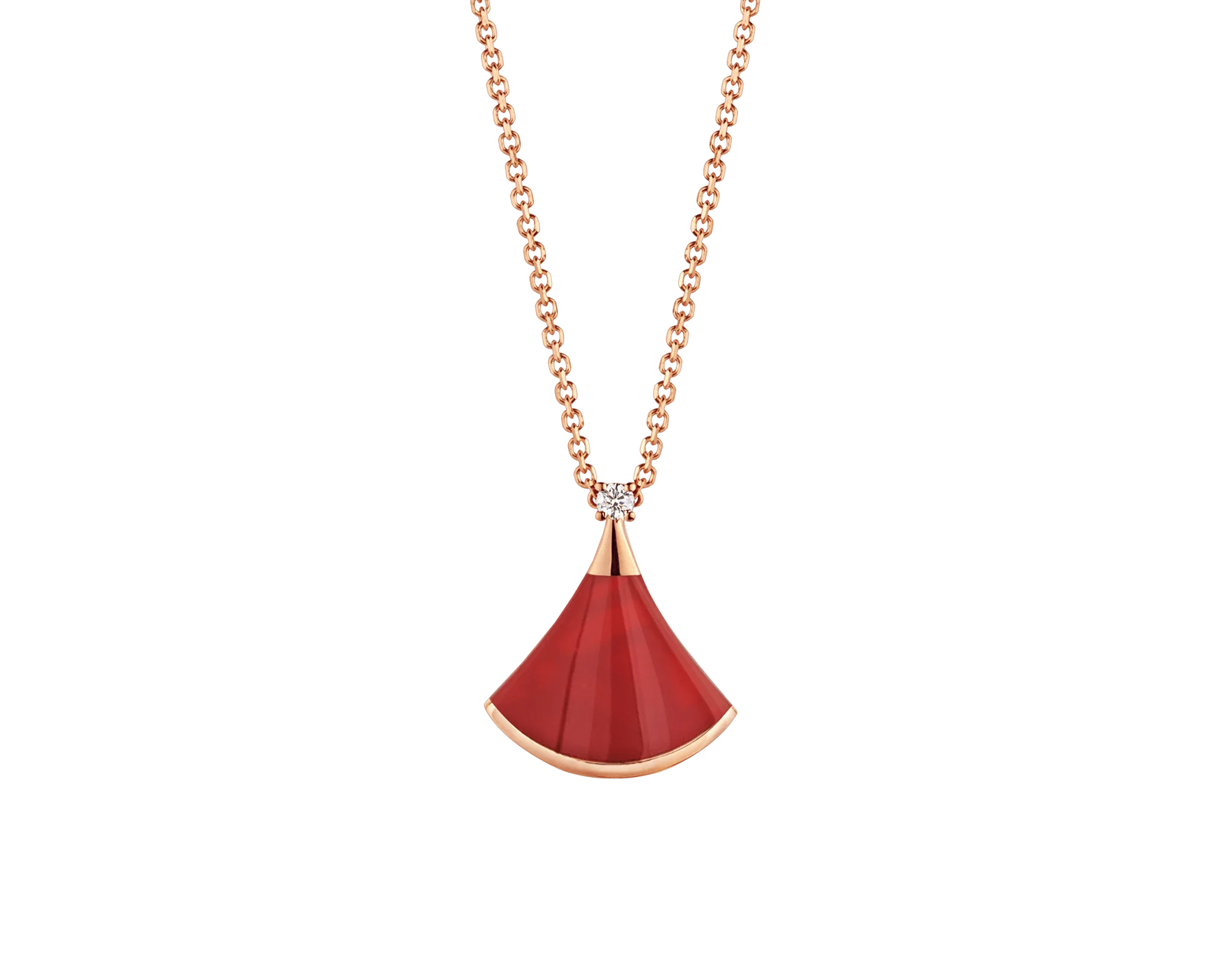 New product small skirt fan-shaped necklace female white mother-of-pearl carnelian black ceramic spring clavicle chain pendant
