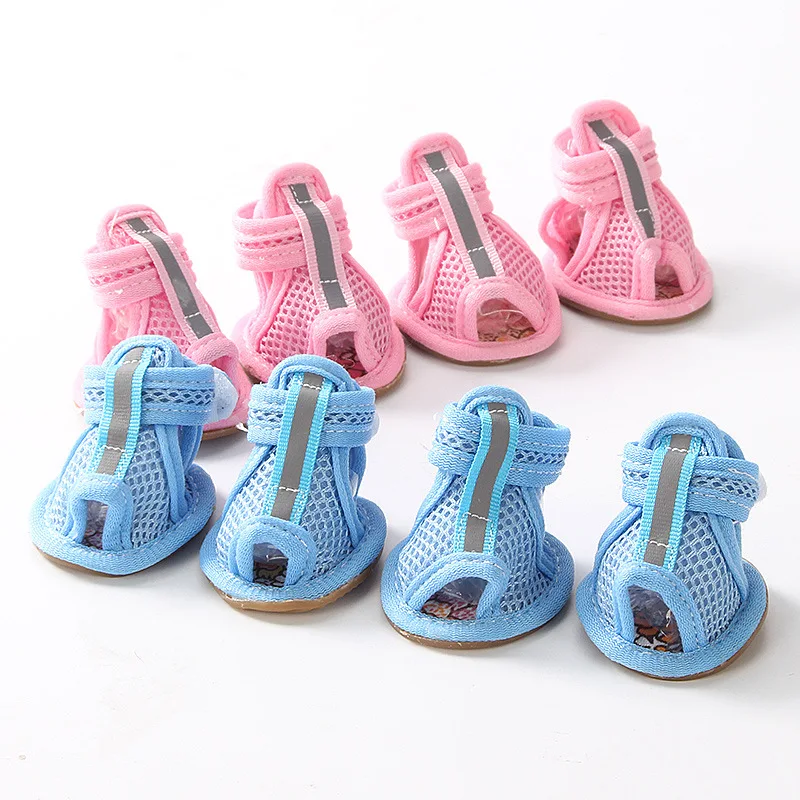 Wholesale Summer Pet Shoes for Small Medium Dogs Breathable Reflective Antislip Mesh Cotton Sport Cute Style Dog Shoes