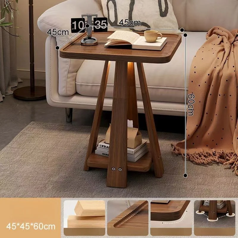Cheap Bedroom Nordic Living Room Corner Table Wooden Round Modern Coffee Sofa Bed Side Table For Sale
