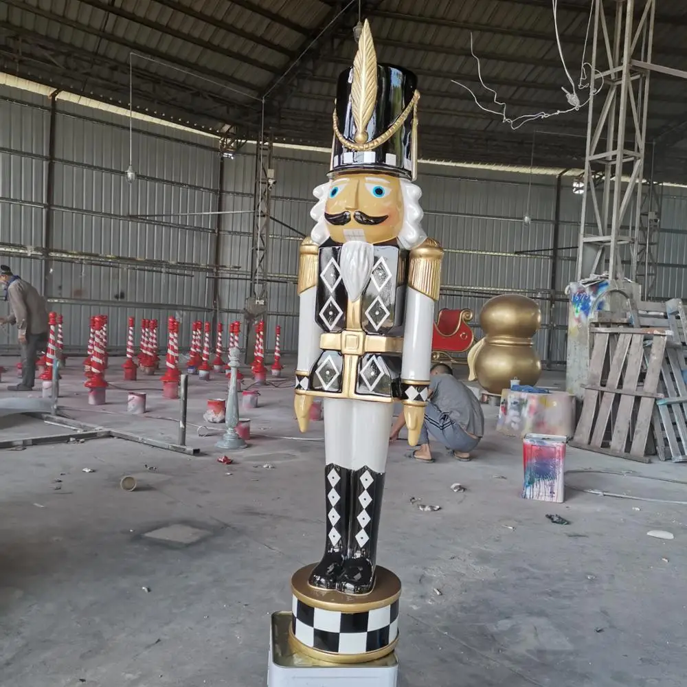 Most popular outdoor fiberglass christmas nutcracker soldier statue decoration