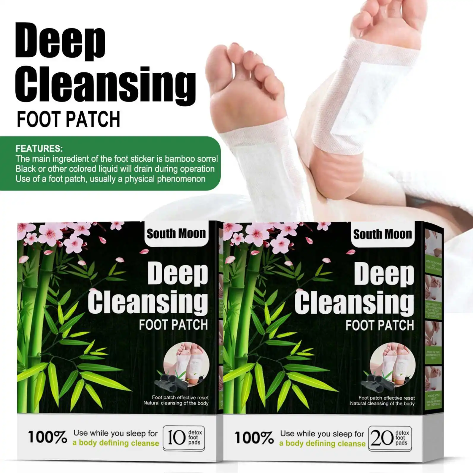 OEM ODM Deep Cleansing Foot Pads Stress Relief Foot Care with Bamboo Vinegar Ginger Powder with Premium Ingredients