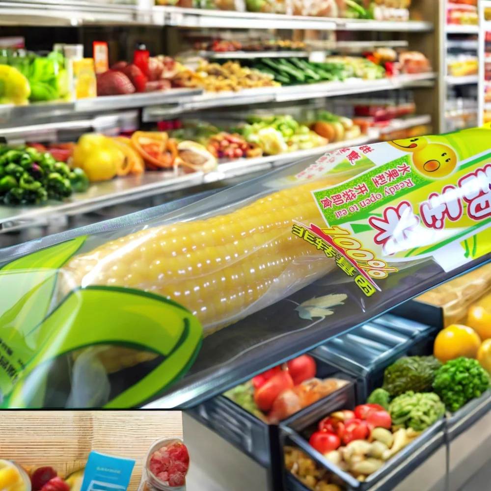 Customizable Size Laminated Film Plastic Packing Bag BOPA/PA/PA Material  Seafood Fresh Meat  Fresh Corn Sweet corn Packaging