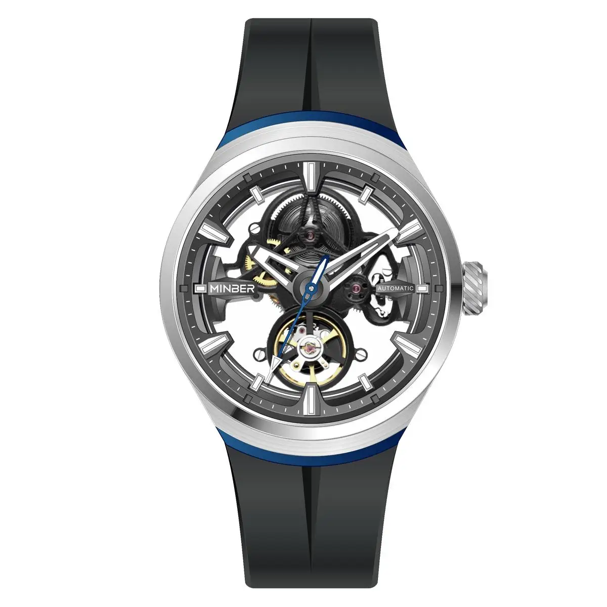 Newly Arrived Original Brand Hollow Out Luxury Automatic Wrist Watches Skeleton  Watch For Men Minber 6004G-3