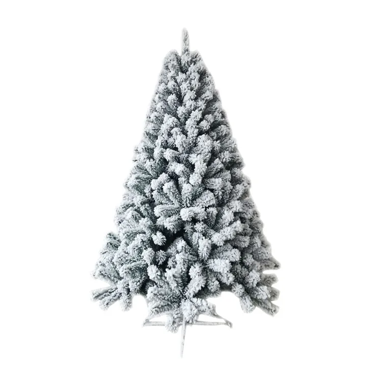 
6' 7' 8' Full Size Factory Price Easy to Store Snow Flocking PE Artificial Christmas Pine Trees  (1600138142441)