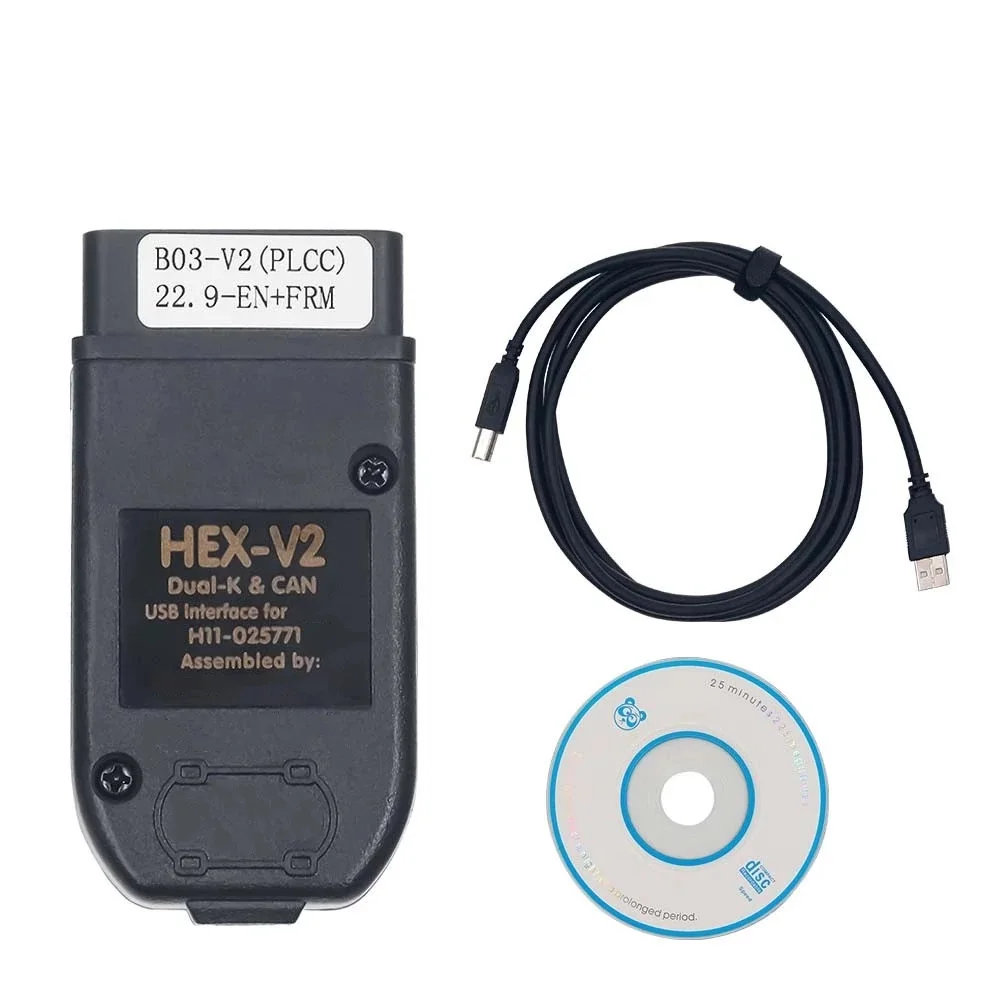 Update Version For VAGCOM V2 USB Interface Unlimited VINs ATMEGA162 OBD2 Scanner VAG COM HEX  USB Cable Car Diagnostic Tool