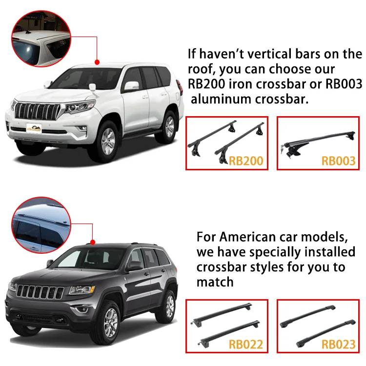 Popular 120 CM iron stable crossbar can be matched with black car roof rack 4x4 for HILUX Land Cruiser RAV4