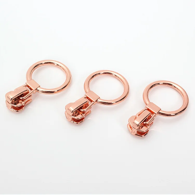 
metal rose gold zipper pull 