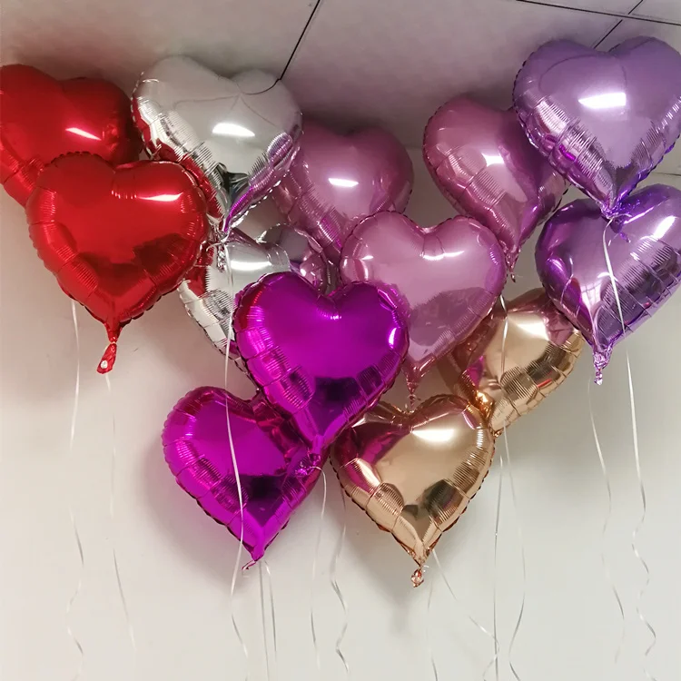 Popular New Designed can customized 18 inch gradient foil helium heart balloon for wedding party supplies