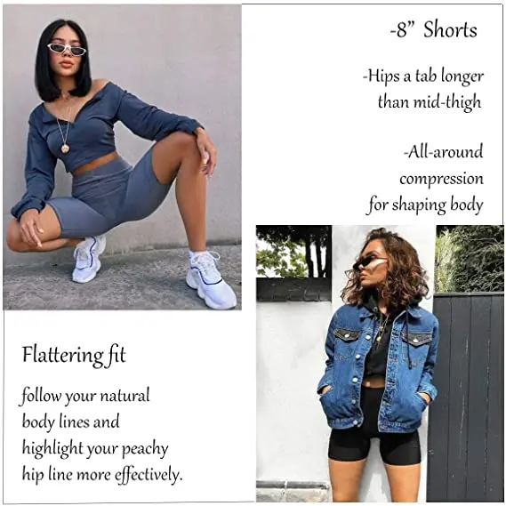 High Waist Polyester Buttery Soft Squat Proof Fitness Bottom Custom Workout Women Biker Shorts