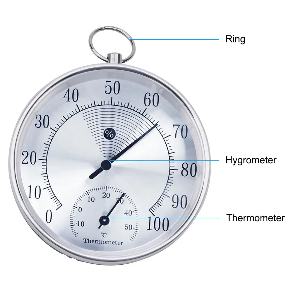 yieryi New 10CM Indoor Outdoor Thermometer Hygrometer Temperature Meter quality Large Round Hygrometer and Thermometer