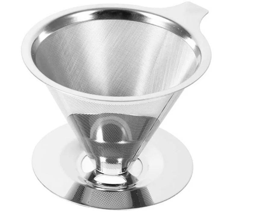 High-quality stainless steel material double filter mesh base dripper coffee filter strainer