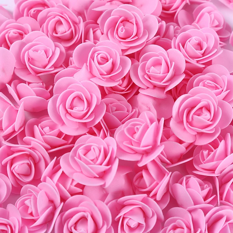 3.5cm 500PCS Rose Flower Head Wedding Decor Mini PE Foam Roses Artificial Flowers