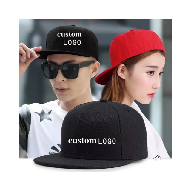 Wholesale solid color can customize your logo flat edge baseball hat flat brim hat