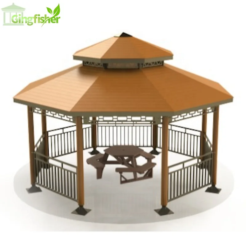 Luxury Garden Double Roof Gazebo Eight-Corner Pavilion Design 6X6m