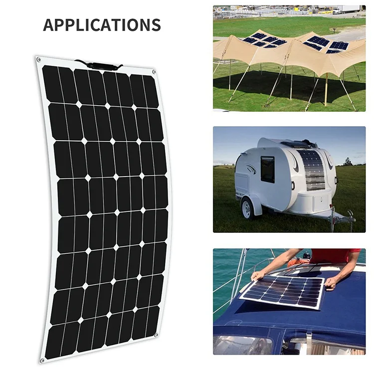 Flexible Paneles Solares 70W 110W 160W Flexible Solar Energy System Marine Semi Flexible Solar Panel