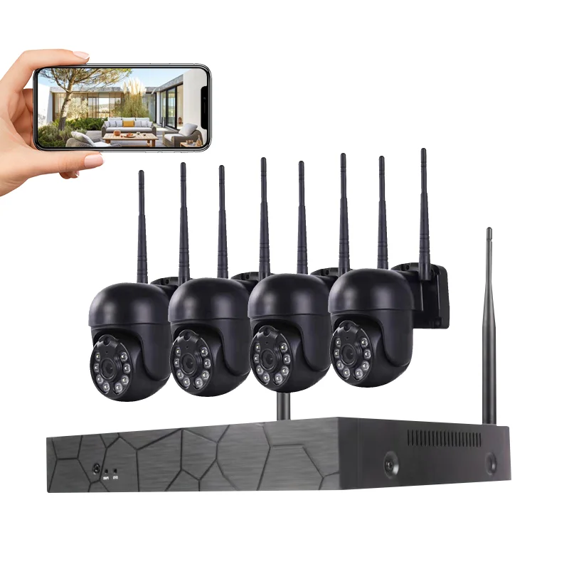 Fengtaida Tuya AI Home Security 8CH Wireless CCTV Camera System 5MP HD Waterproof WiFi NVR Kit Outdoor IP Bullet Camera