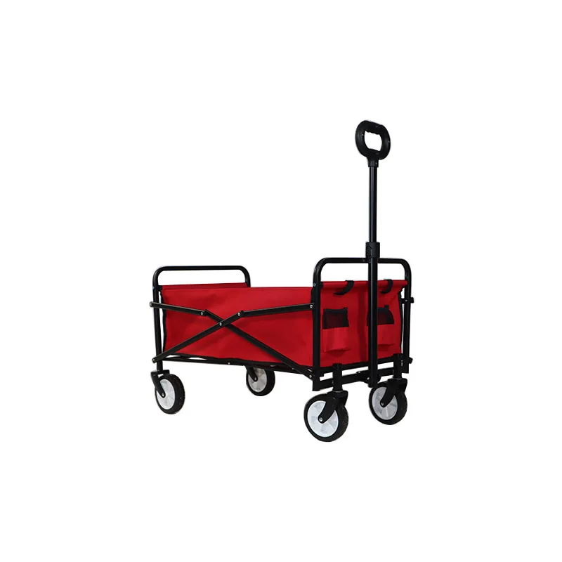 Outdoor Four Wheel Heavy Duty Large Space Collapsible Beach Garden Folding Wagon Multi function Portable Shopping Cart