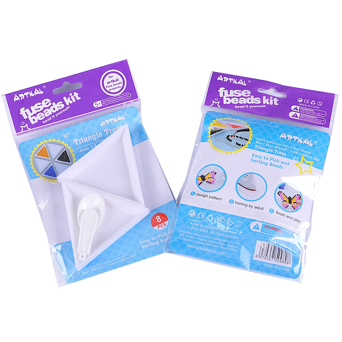 Fuse Beads Holder Triangle Bead Sorting Trays Nail Art Dotting Tool for DIY Art Craft