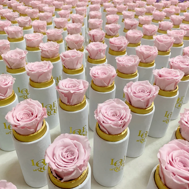 Wholesale Customized Logo Wedding Natural Long Life Luxury Various Colors Rose Flower Gift Eternal Preserved Roses in Box