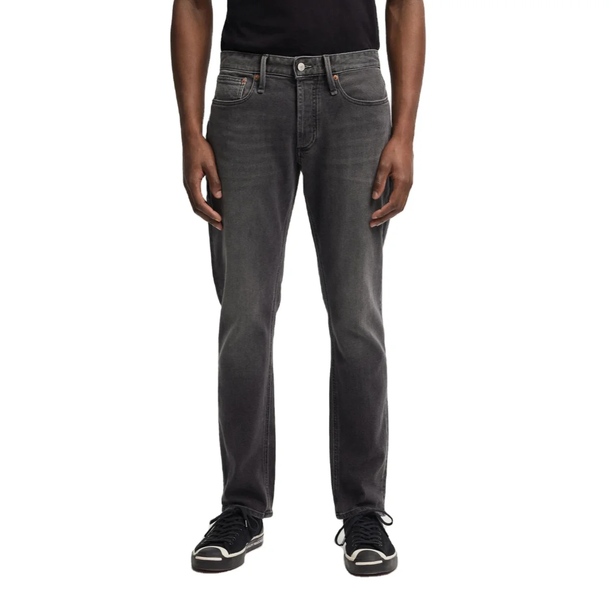 High Quality manufacturers OEM&ODM custom Gray Jeans Slim-fit stretch 13 oz organic cotton denim jeans wholesale Custom logo